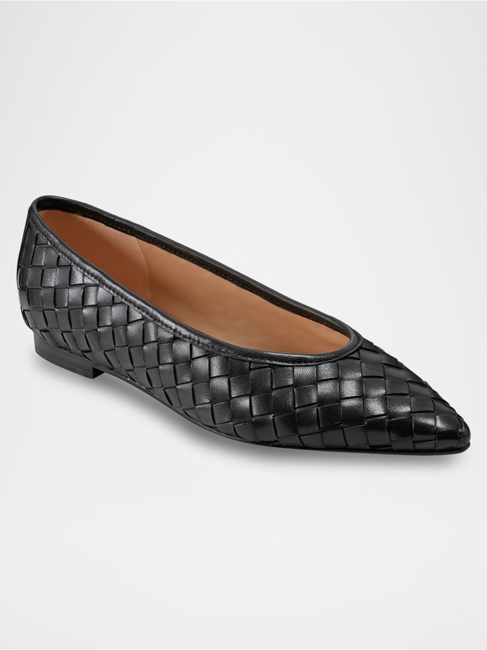 Marc Fisher Woven Black Leather Pointed Toe Flats Size 6